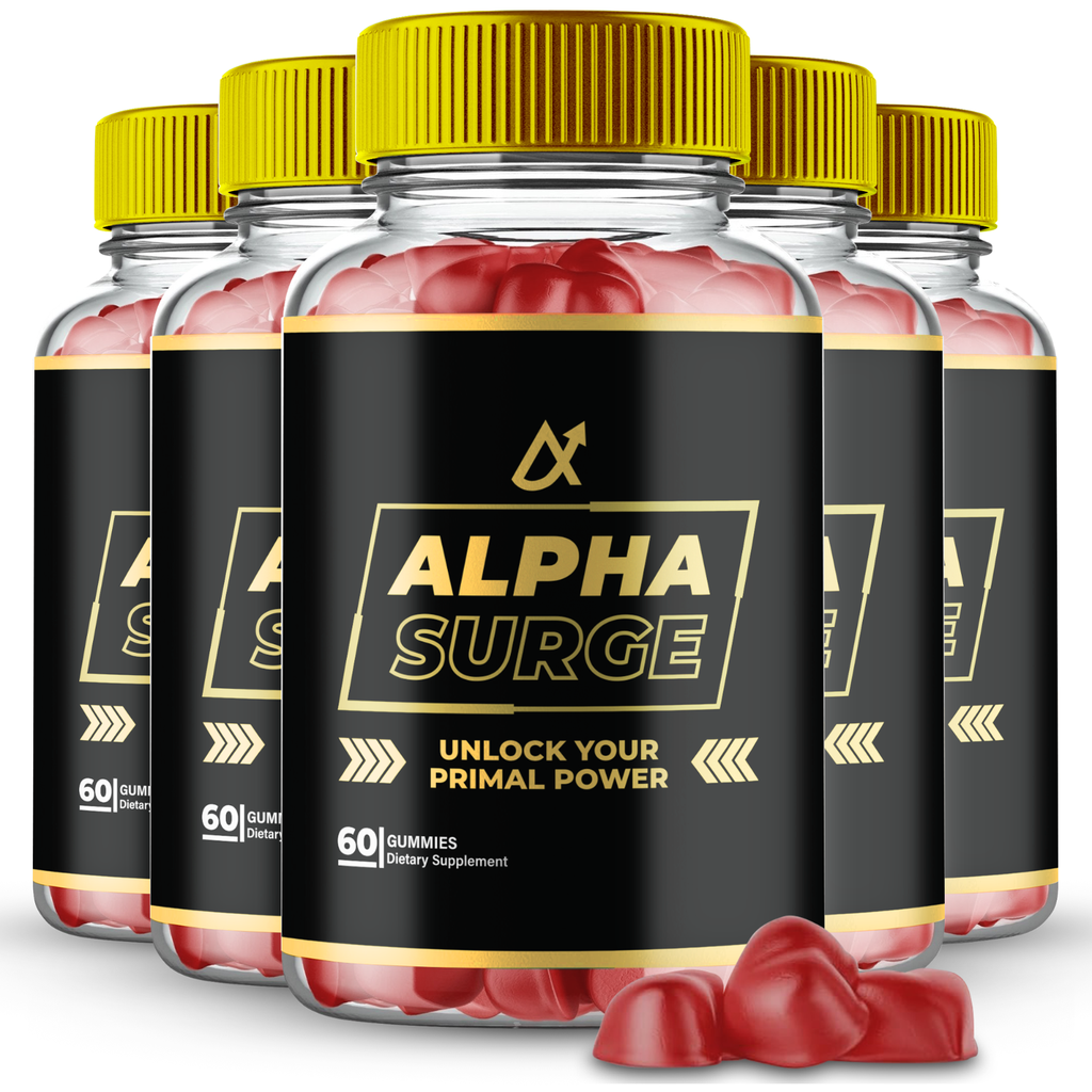 (5 Pack) Alpha Surge Men Gummies, Maximum Strength Male Performance Gummy