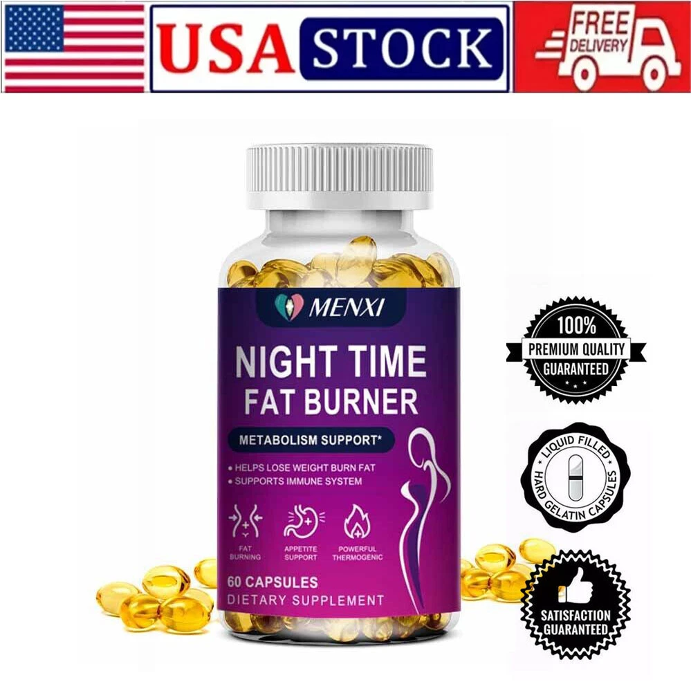 Night Time Appetite Suppressant Capsules Fat Burner Supplement Weight Loss Detox