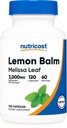 Nutricost Lemon Balm (3,000mg Equivalent) 120 Vegan Capsules - Melissa Leaf