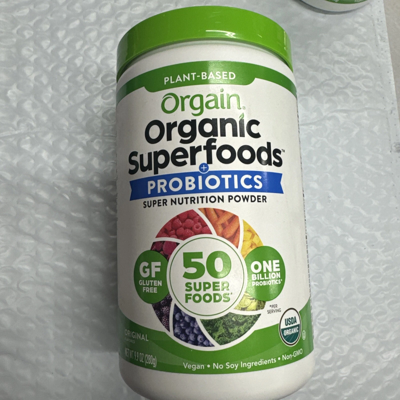 Orgain Vegan Organic Greens &50 Superfoods Powder-1B Probiotics, Original Flavor
