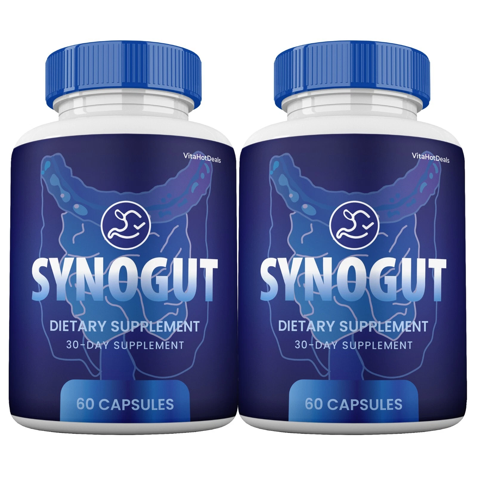 Synogut Capsules, Max Strength Formula, Synogut Supplement Pills (2 Pack)