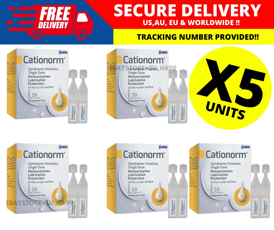 Cationorm Ophthalmic Emulsion 30's X 0.4ml Vial Eye Drops- X 5