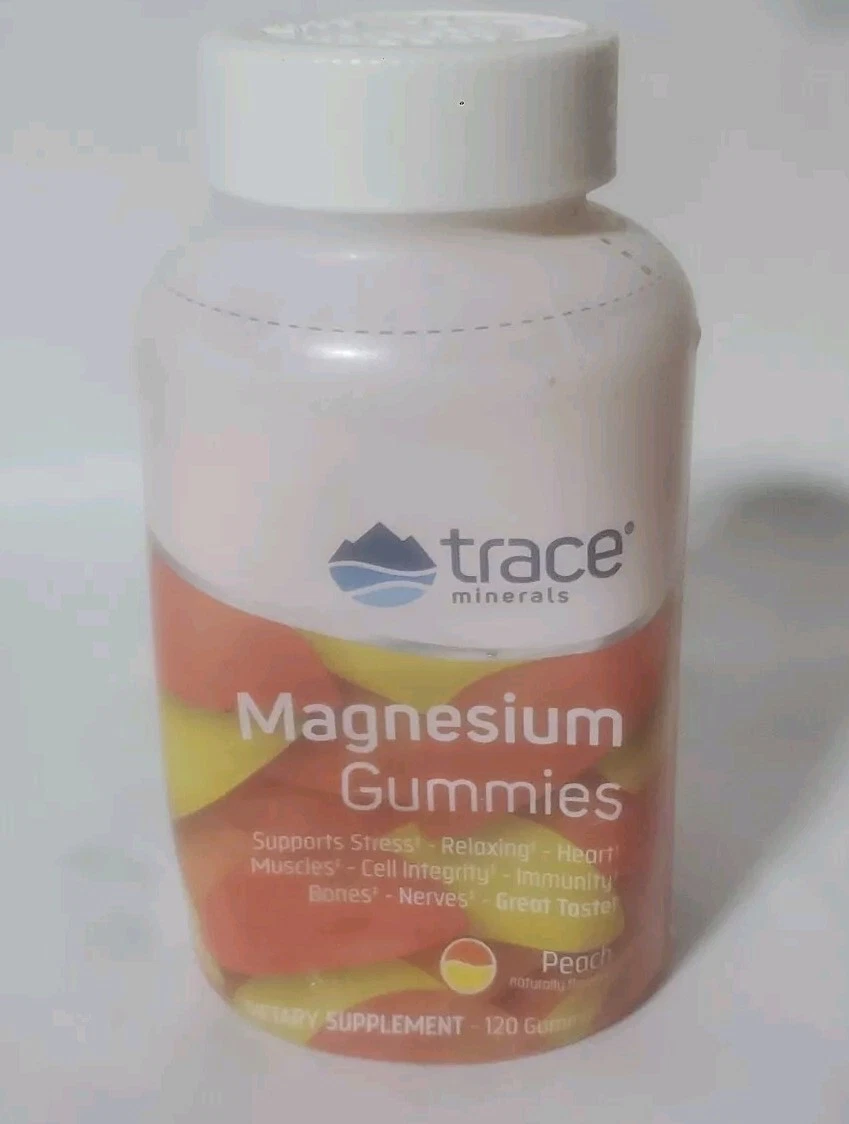 Trace Minerals Magnesium Gummies Peach 120 Gummy EXP 09/2025