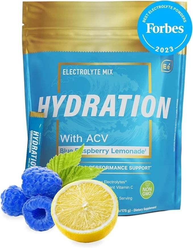 Essential Elements | Hydration Packets | Blue Raspberry Lemonade, 25 Packs