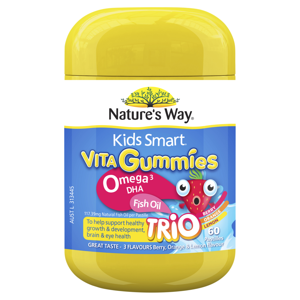 Nature's Way Kids Smart Vita Gummies Omega-3 DHA 60 Pastilles TRIO Natures Way
