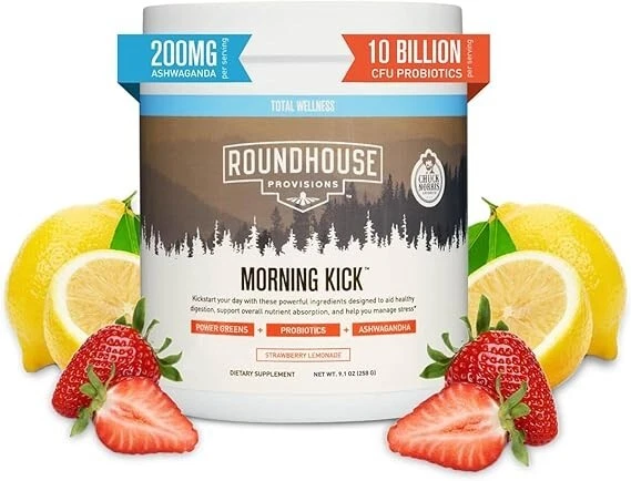 Chuck Norris Morning Kick, Greens Superfood Powder (Strawberry Lemonade)