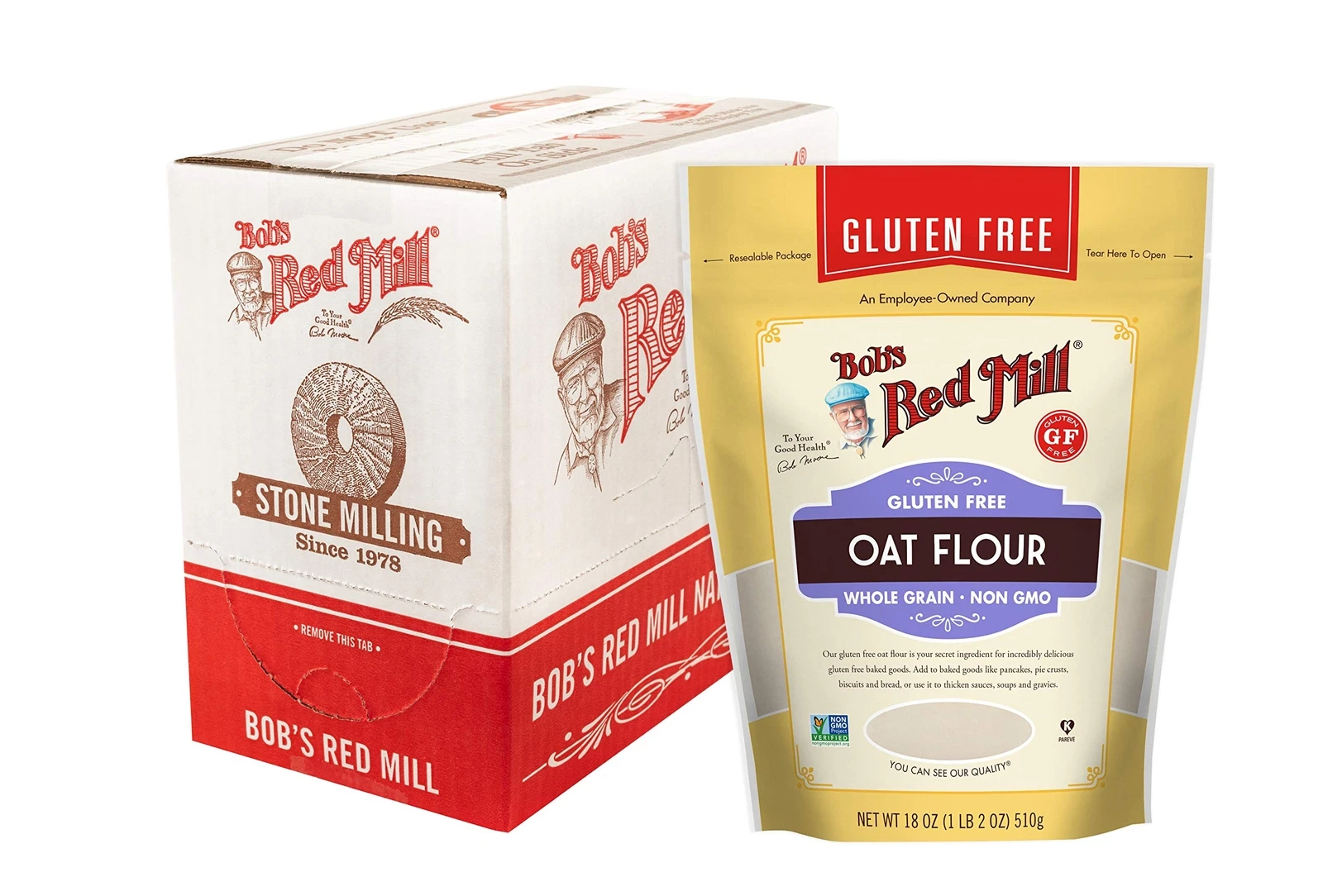 Gluten Free Oat Flour, 18-ounce (Count of 4) Pack of 1