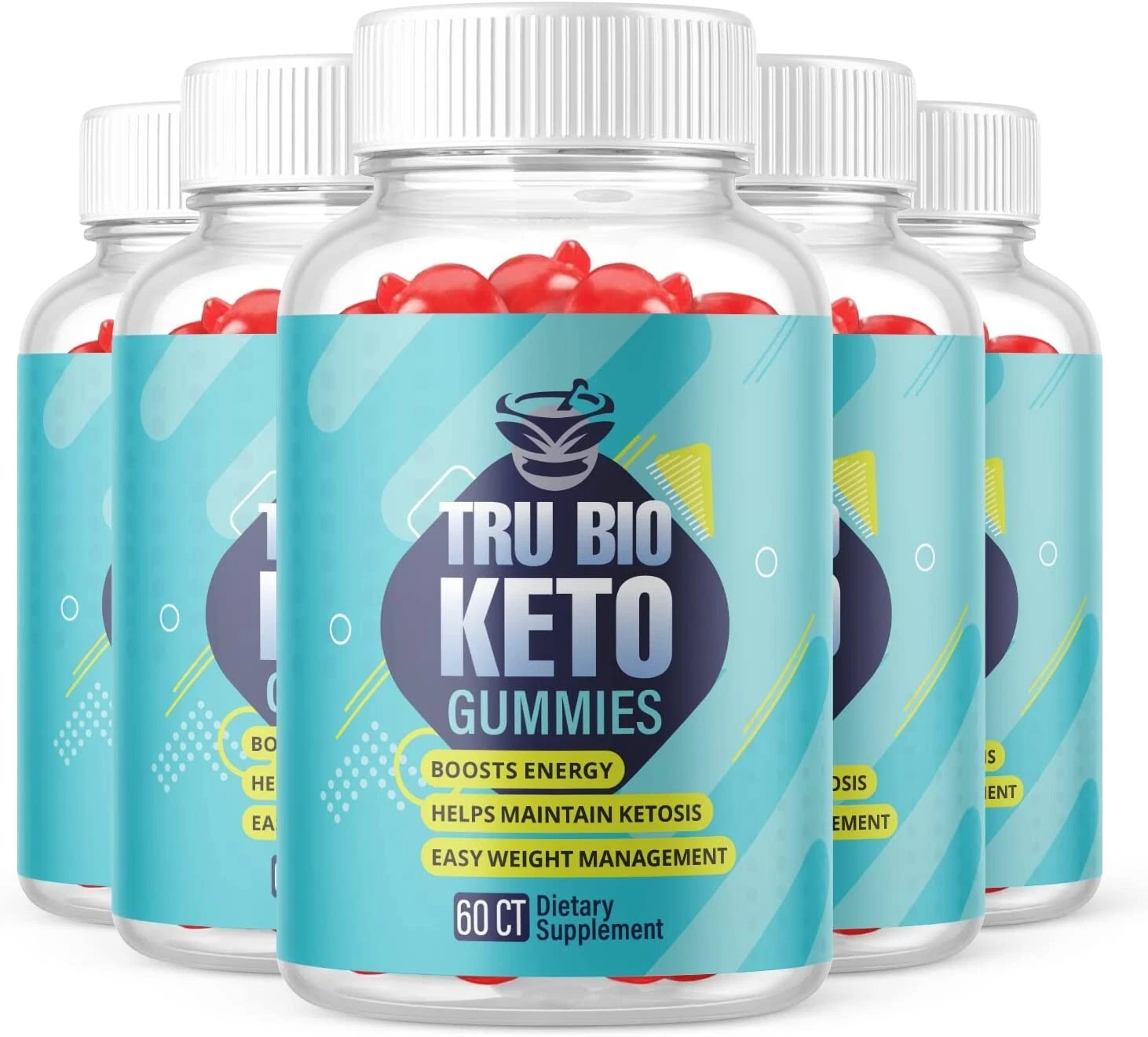 5 Pack - Tru Bio Keto ACV Gummies, Weight Loss, Appetite Suppressant-300 Gummies