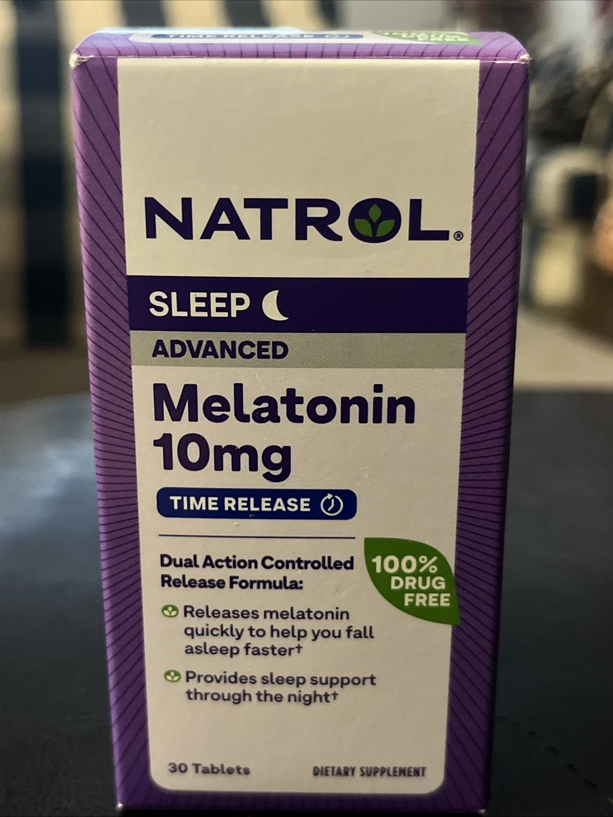 NATROL Melatonin 10mg, Advanced Sleep Aid 10mg Time Release Tablets, 30 Count