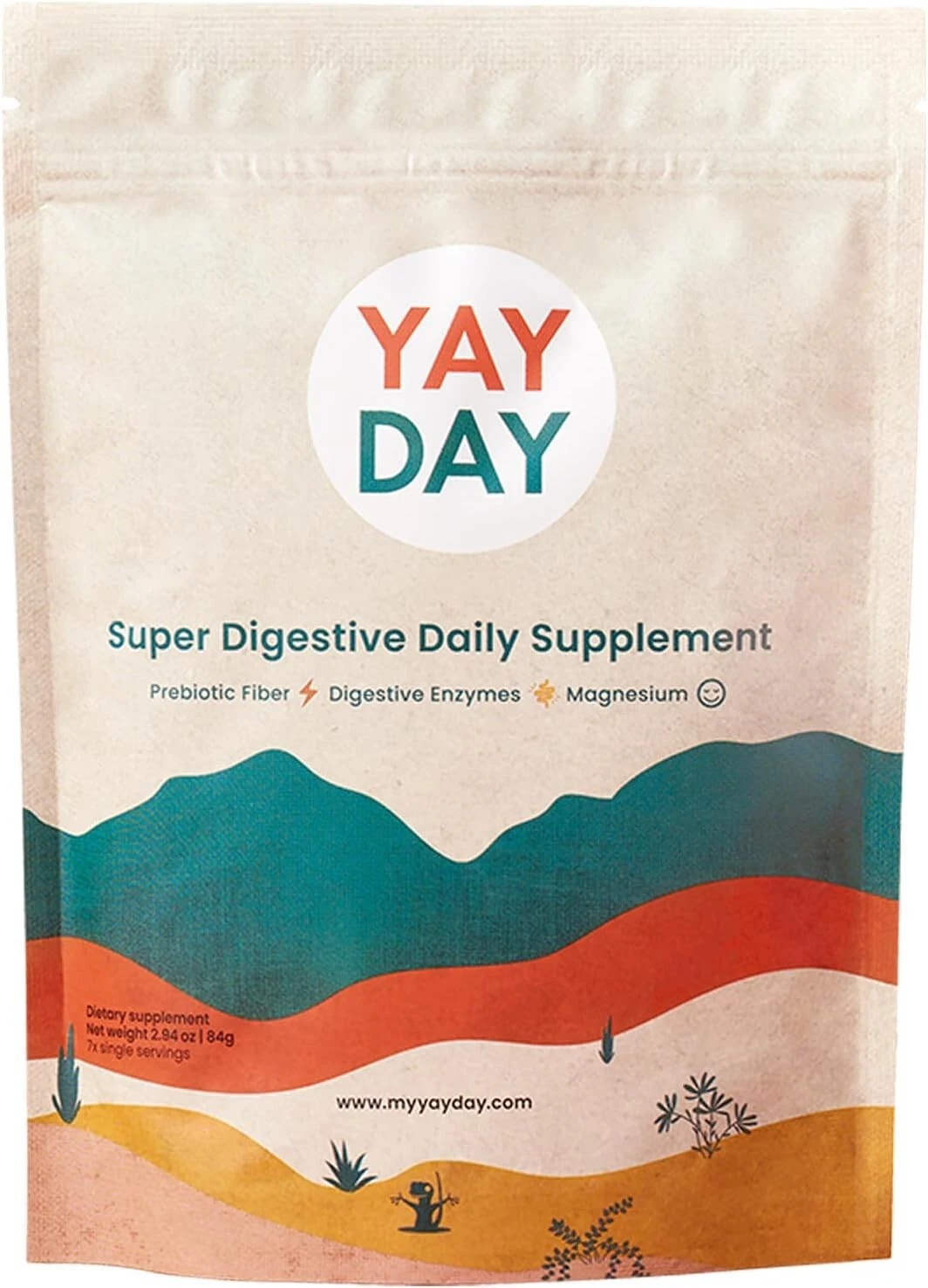YayDay Digestive Enzymes & Super Fiber Supplement Powder Gut Support Yay Day