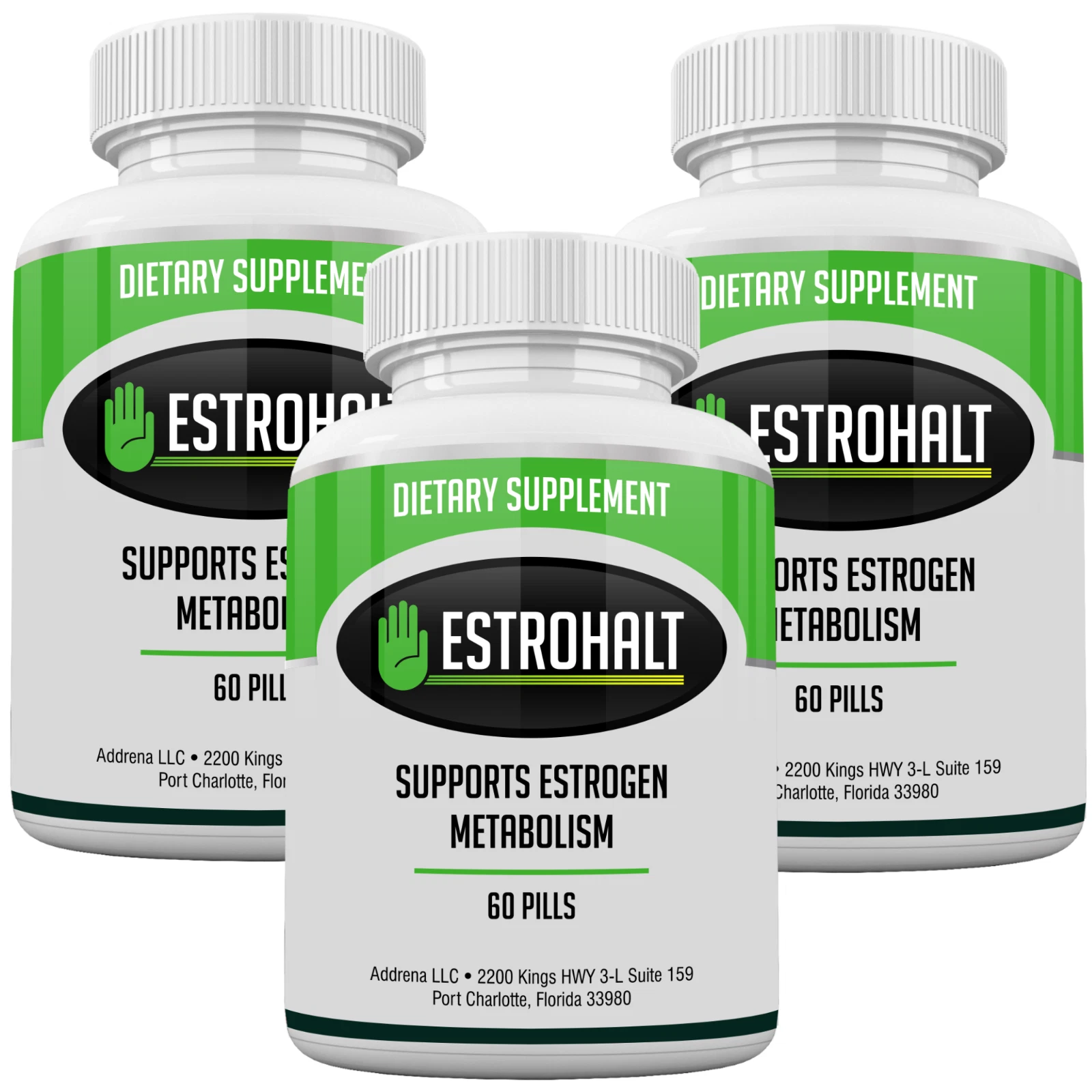 Estrohalt 3 Pack 180 Tablets- Estrogen Blocker & Aromatase Inhibitor by Addrena