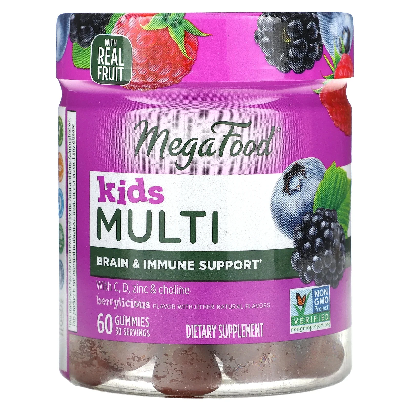 MegaFood Kids Multi Immune and Brain Support. Expires August 2022 Berrylicious