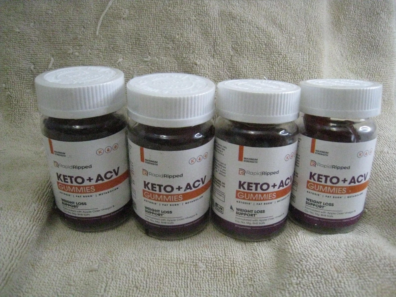 4x Rapid Ripped Keto ACV Gummies RapidRipped 01/2027 (30x4) Fat Burn Ketosis