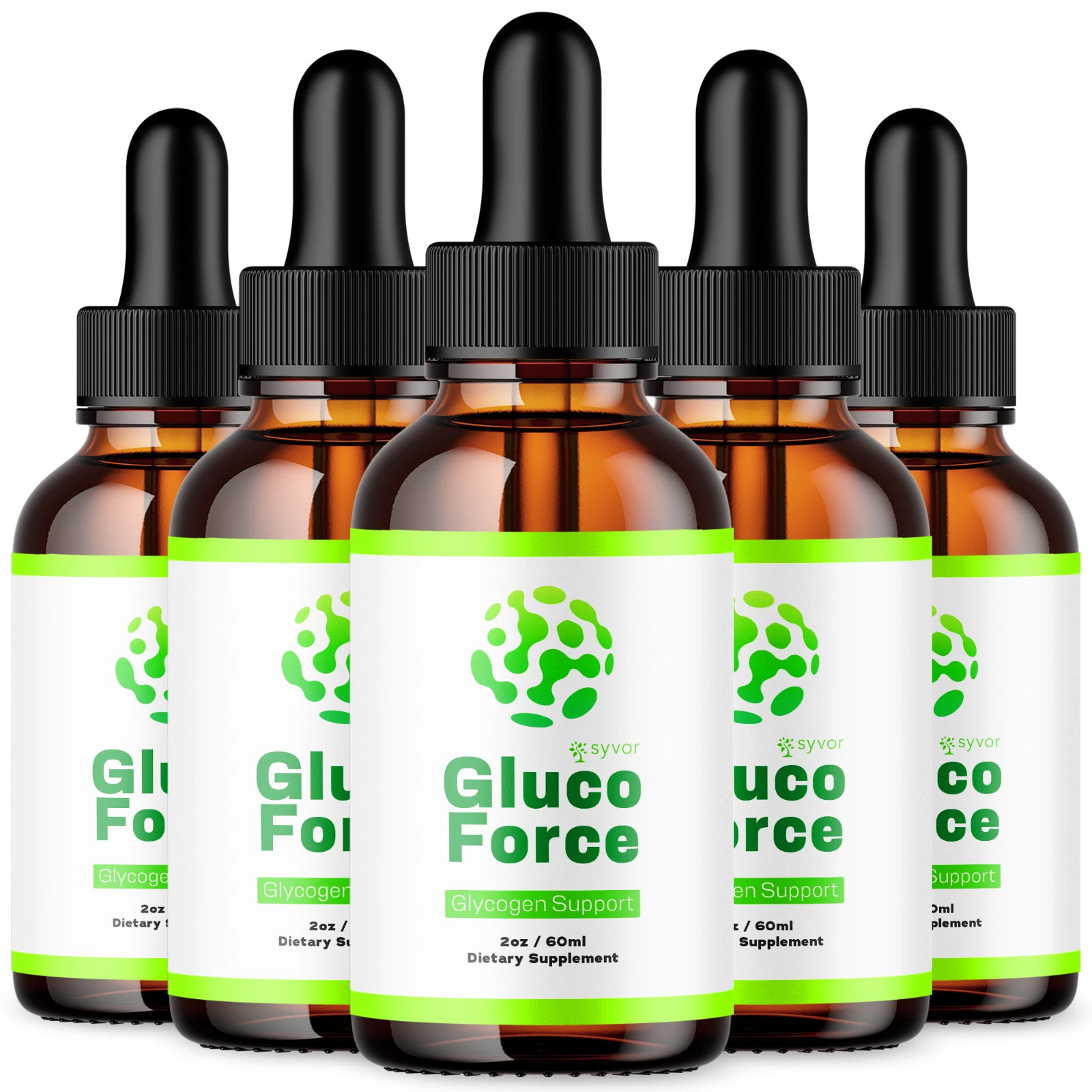 (5 Pack) Gluco Force Blood Support Drops Advanced Vitamin Supplement 2ML