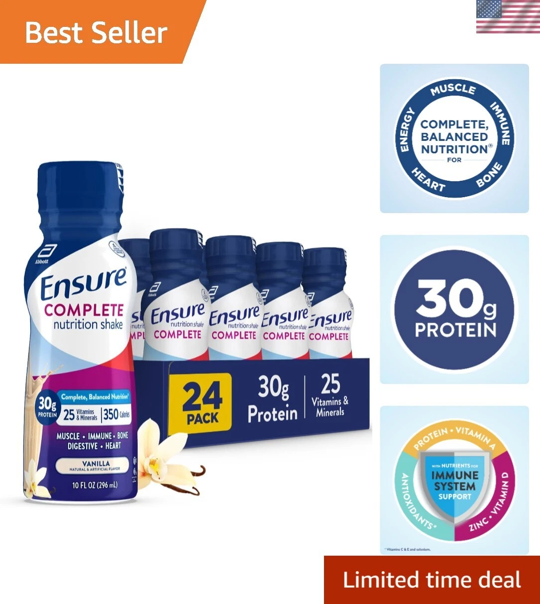 Nutritious Vanilla Shake with 30g Protein | 25 Vitamins | Meal Replacement Pack