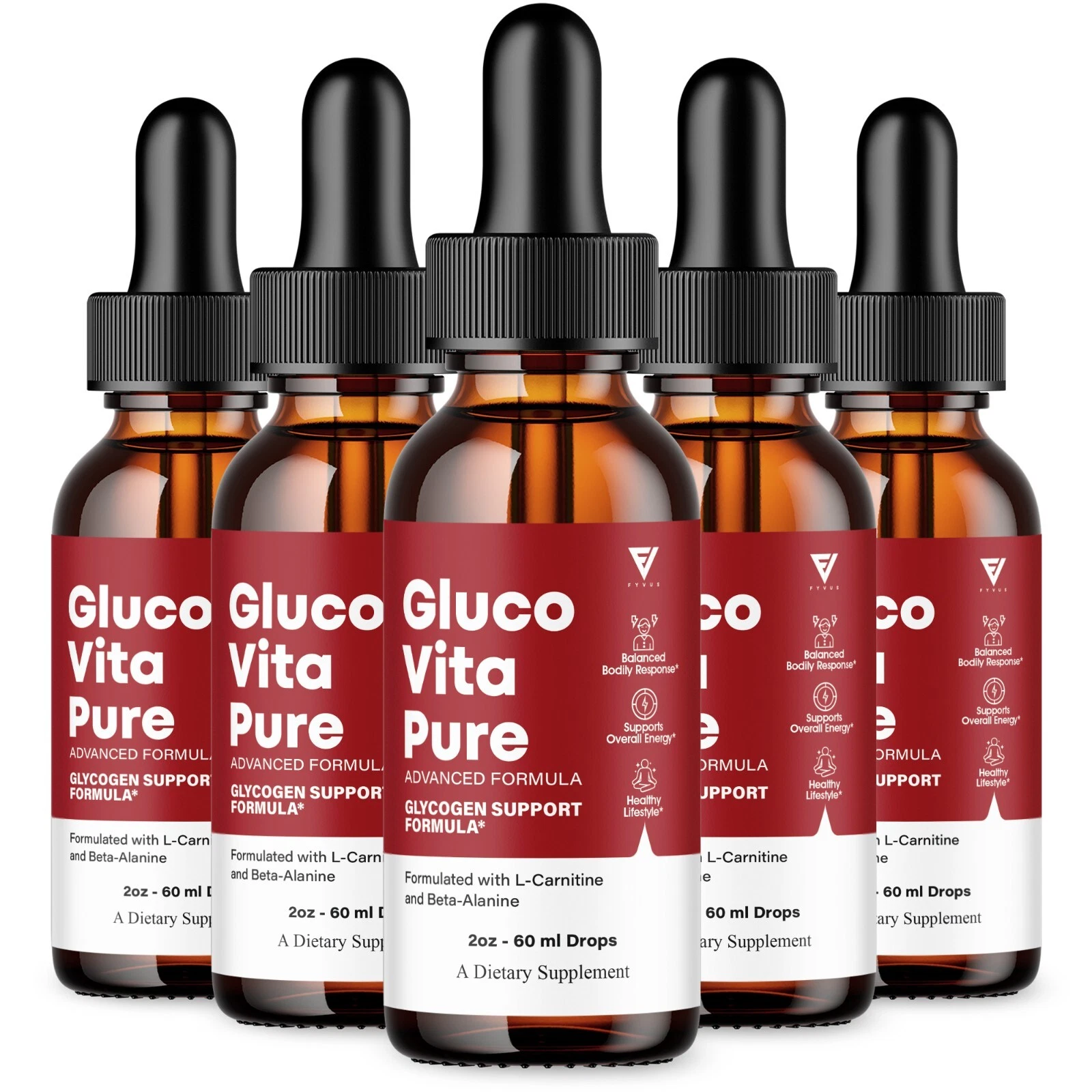 (5 Pack) Gluco Vita Pure Drops GlucoVita Advanced Support Drop (10oz)