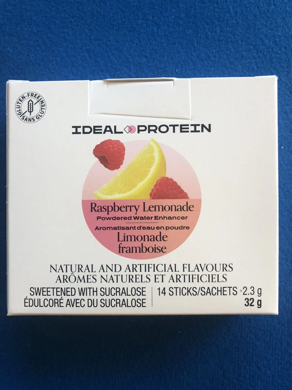 Ideal Protein Raspberry Lemonade Powdered Water Enhancer - 14 Packets EXP 12/26
