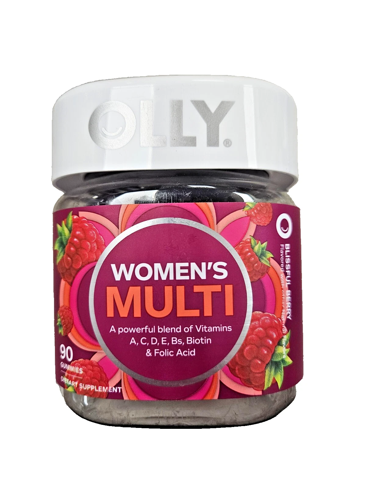 OLLY Women's Multi Daily Vitamin 90 Raspberry Flavor Gummies __