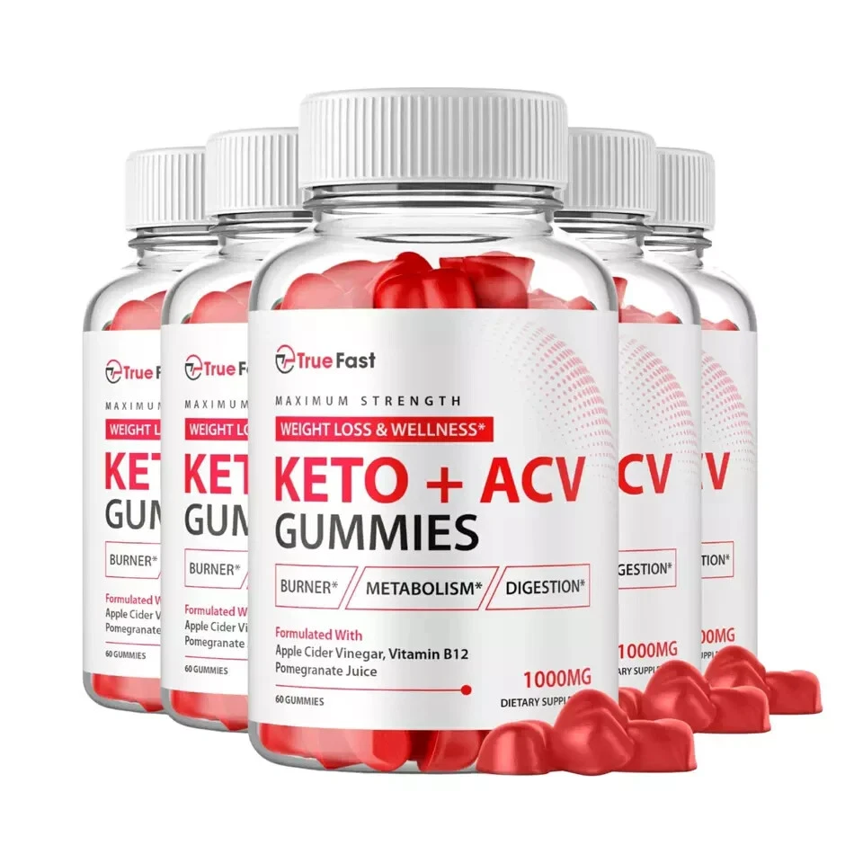 True Fast Keto ACV Chew Gummies Maximum Strength Supplement (300 Gummies) 5-Pack