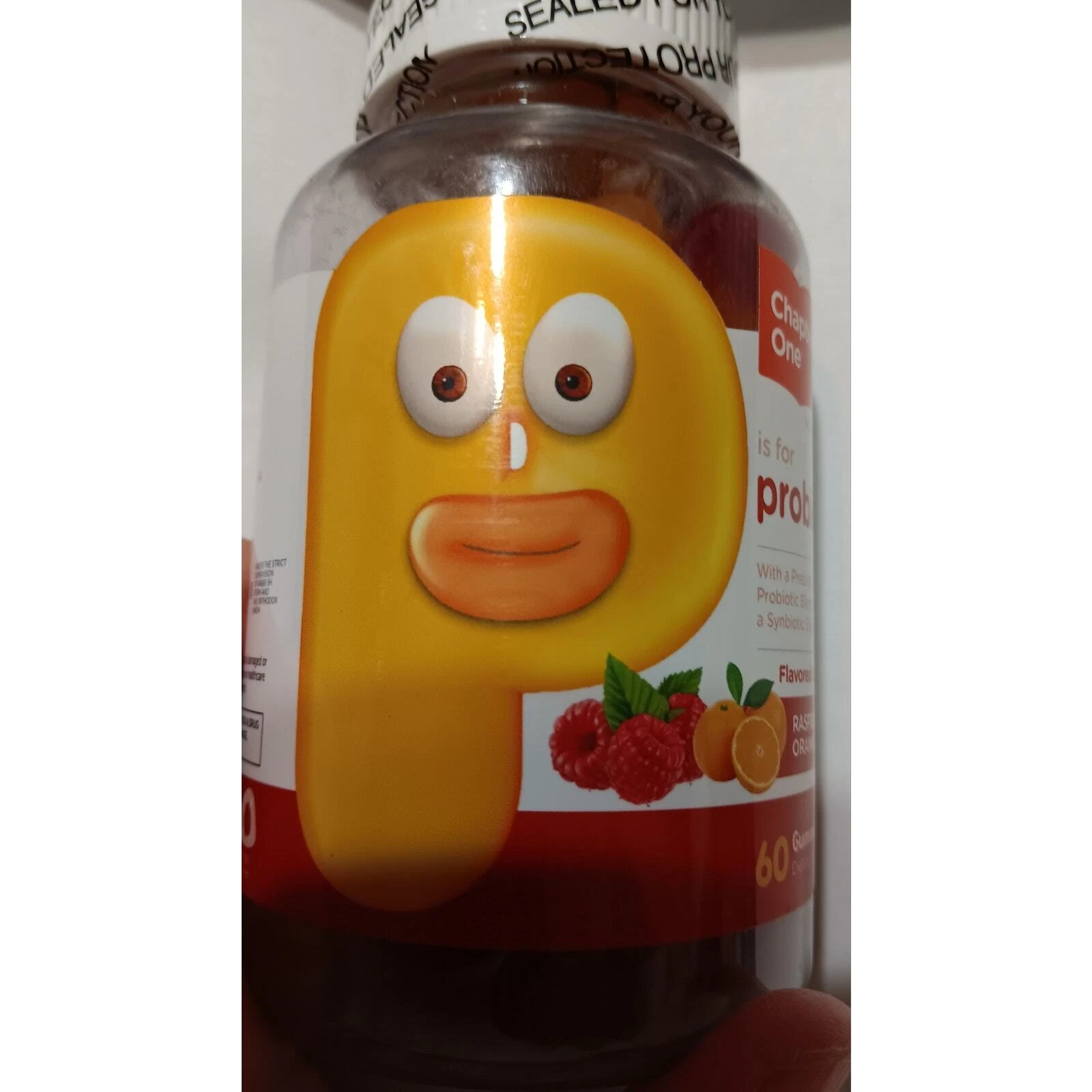 Chapter One Probiotics Raspberry Orange Flavored Gummies 60 Ct. Ext 01/2027