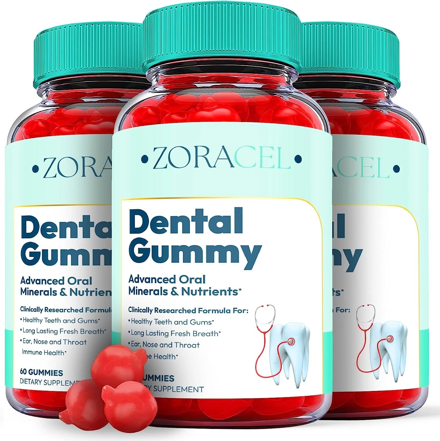 3 - Zoracel Dental Gummies - Oral Minerals and Nutrients for Healthy Teeth & Gum