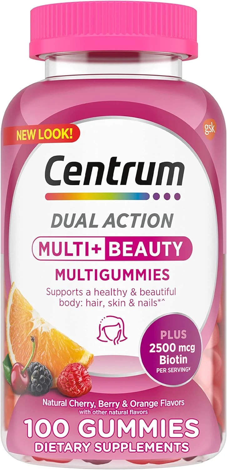 Centrum Dual Action Multi + Beauty MultiGummies Supplement 100 Count