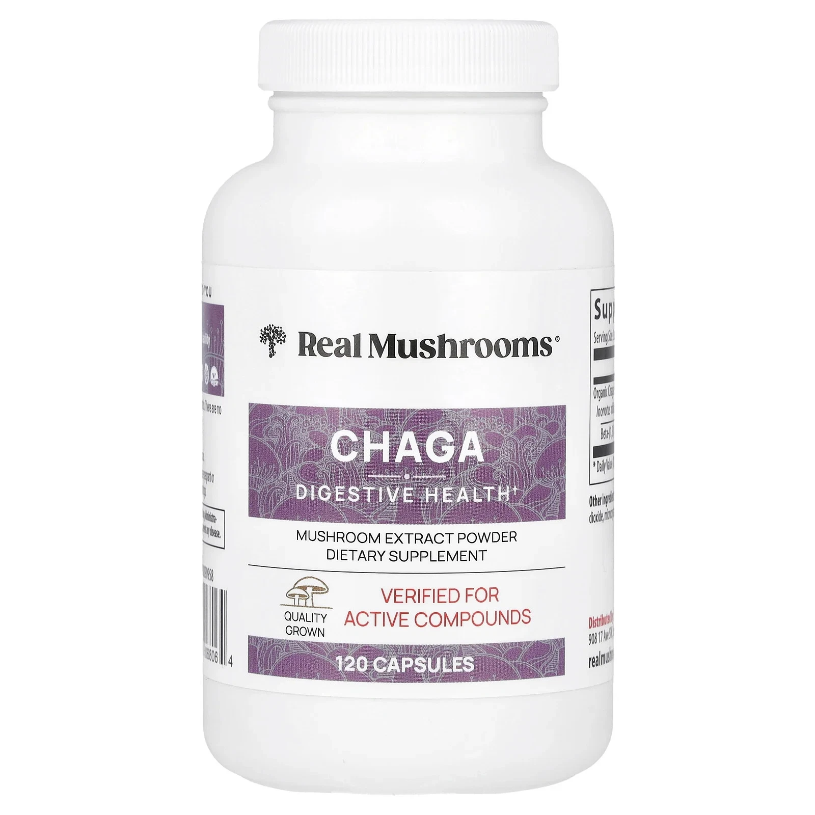 Chaga, Mushroom Extract Powder, 120 Capsules