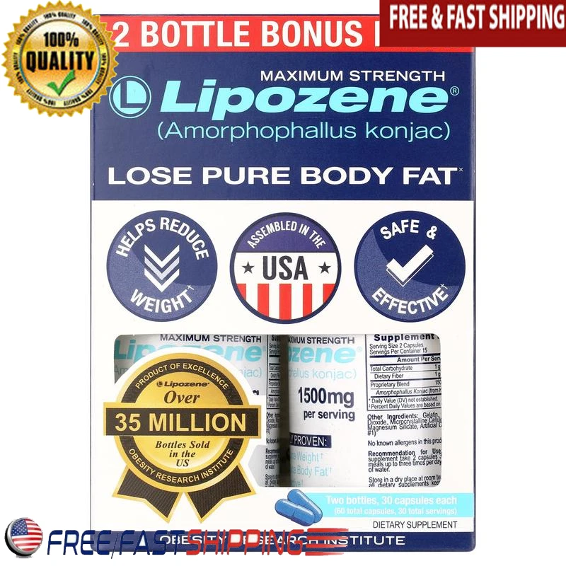 Maximum Strength Weight Loss Capsules Fat Reduction Dietary Supplement 60 Count