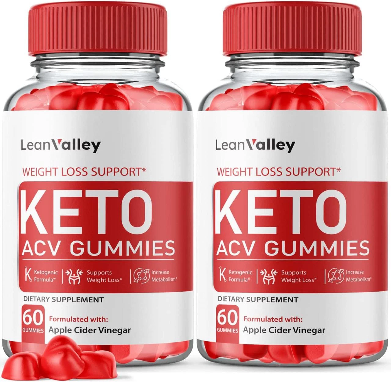 2 Pack - Lean Valley Keto ACV Gummies - Vegan, Weight Loss Supplement - 120 Gums