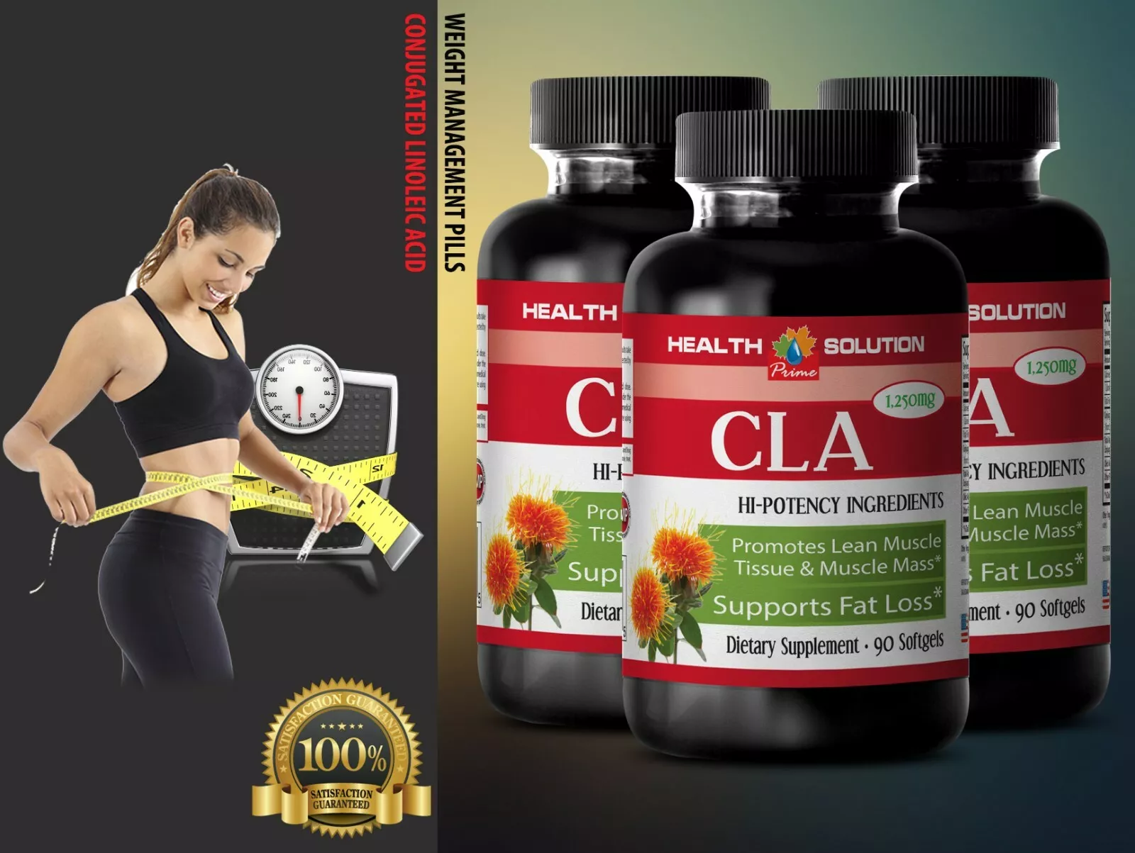 weight loss pills - CLA 1250MG - fat burning supplement 3 Bottles