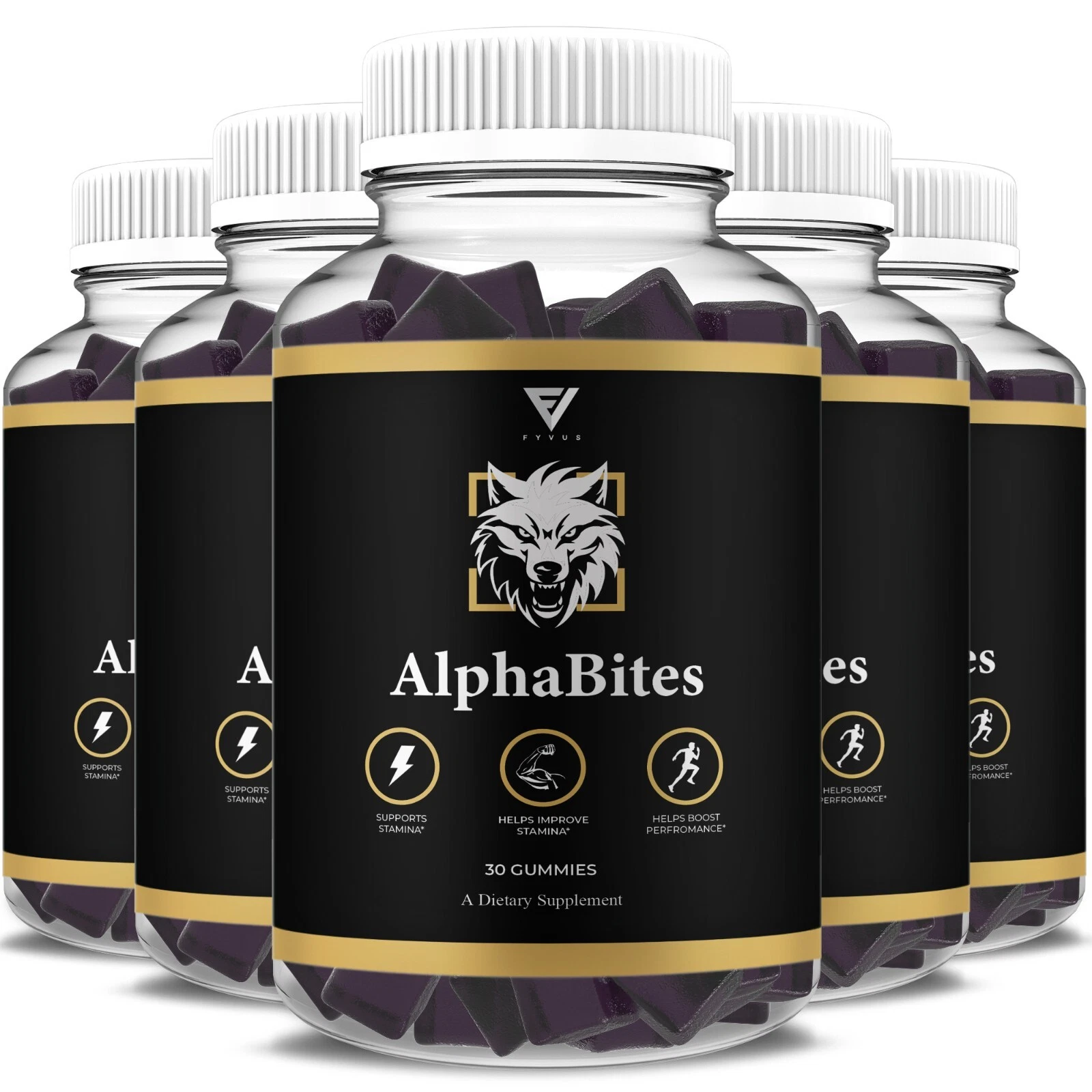 (5 Pack) Alpha Bites Gummies AlphaBites Max Performance Gummy (5 Month Supply)