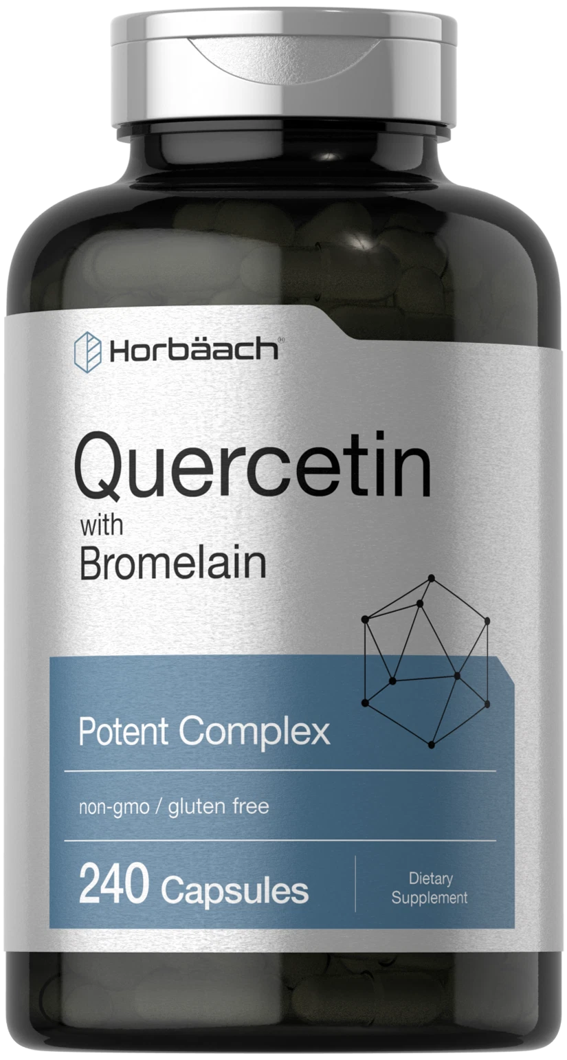 Quercetin with Bromelain Supplement | 240 Capsules | by Horbaach