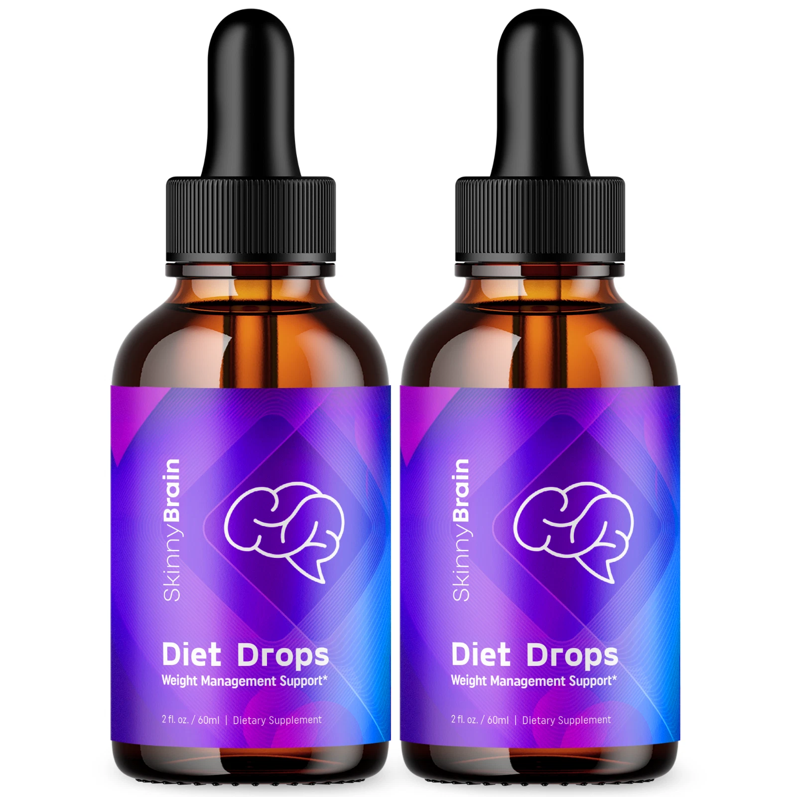 Skinny Brain Diet Drops - Liquid Drops for Weight Management & Support (2 Pack)