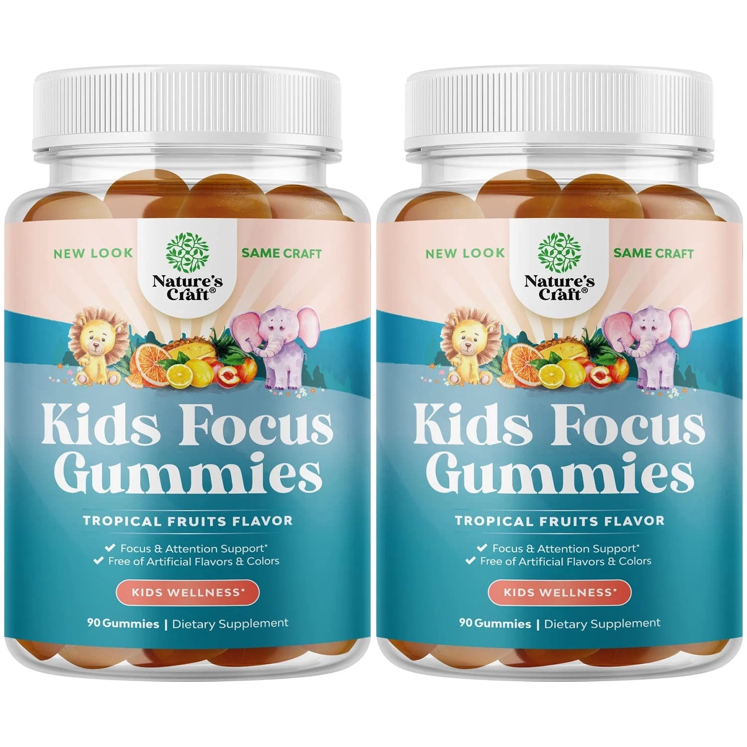 Natures Craft Vegan Brain Focus Gummies for Kids - Kids Focus Supplement with Ph