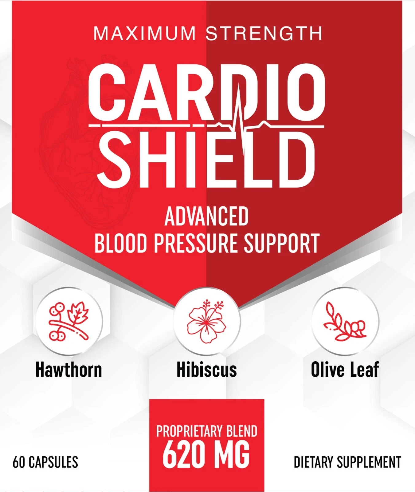 Cardio Shield Health Supplement Pills - 60 Capsules