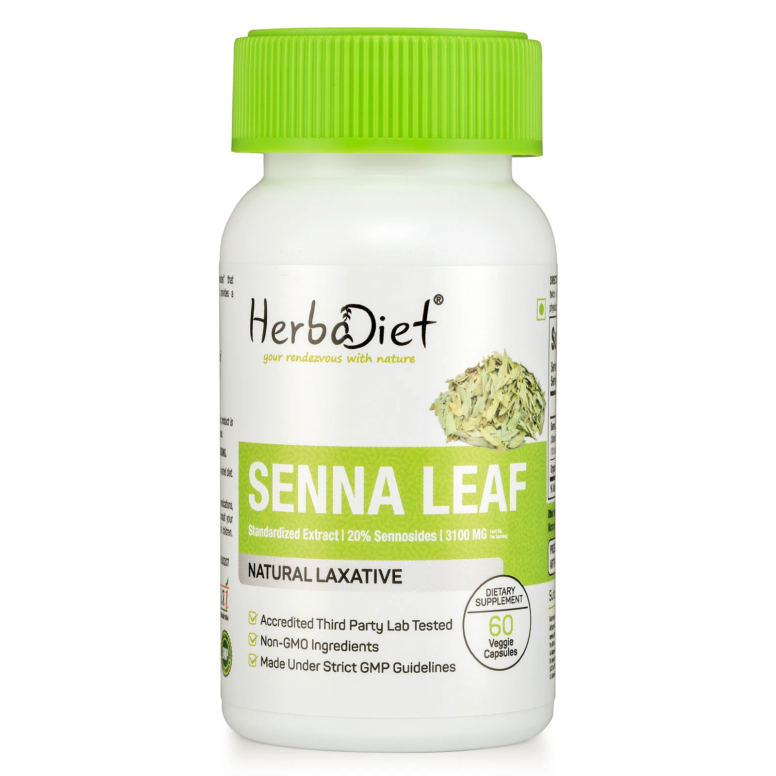 Senna Leaf 20% Herbal Laxative Colon Detox Sennosides Extract 400mg Capsules
