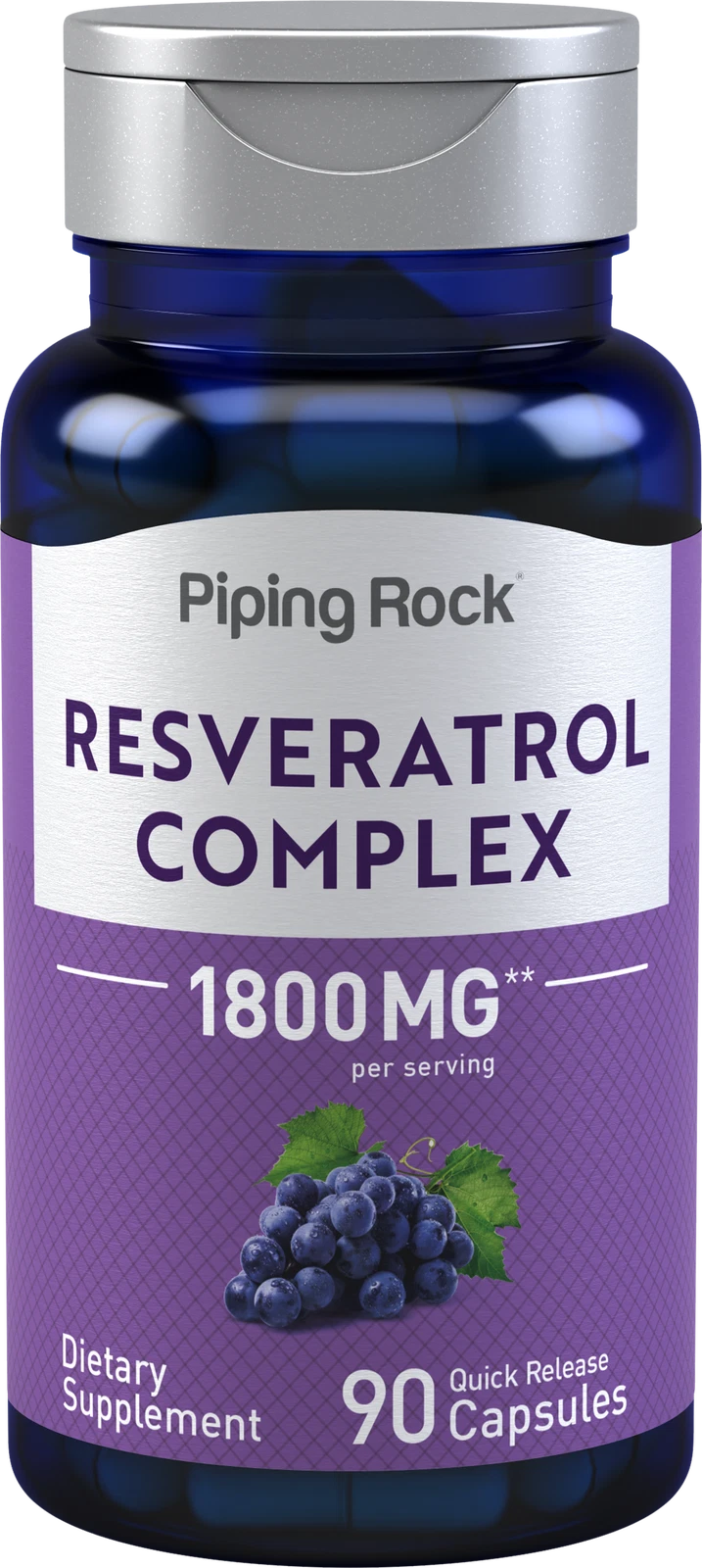 Resveratrol Complex 1800 mg | 90 Capsules | Non-GMO | By Piping Rock