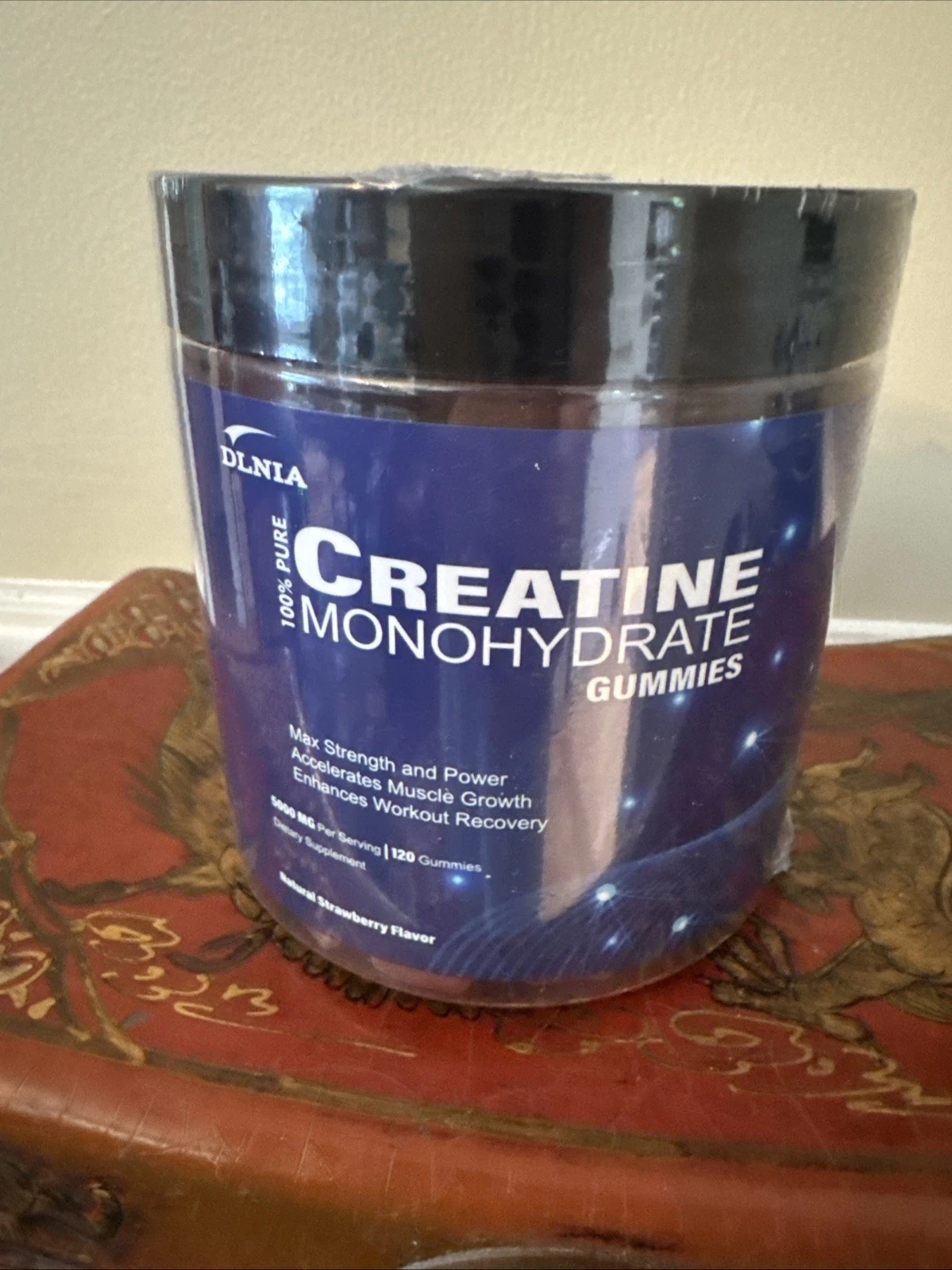 DLNIA creatine monohydrate gummies, 5000 MG,120 gummies, strawberry EXP 6/26