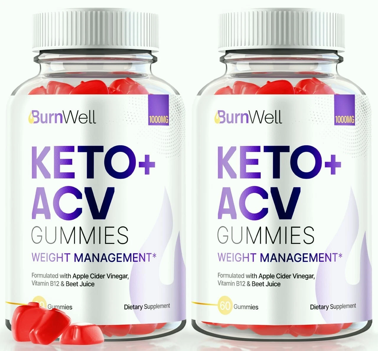 (2 Pack) BurnWell Advanced Weight Loss Gummies to Burn Fat for Energy