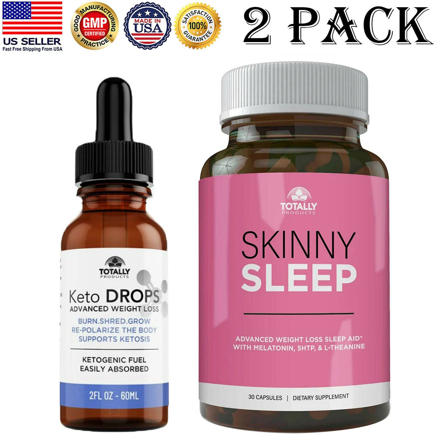 Advanced Keto Diet Drops Weight Loss Fat Burn Skinny Sleep Aid Slimming Pills