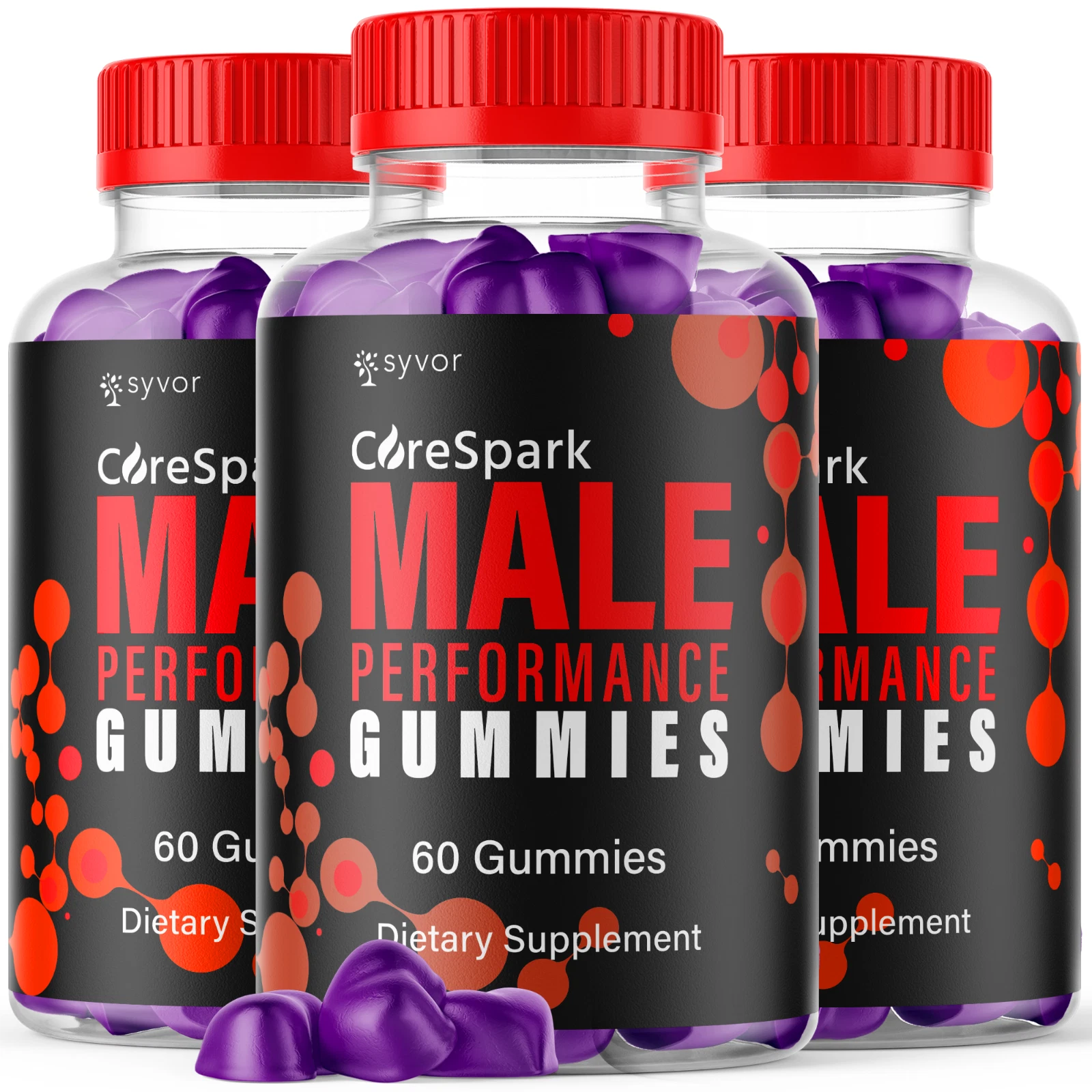 (3 Pack) Corespark Men's Gummies, Core Spark Advanced Pro Formula 180 Gummies