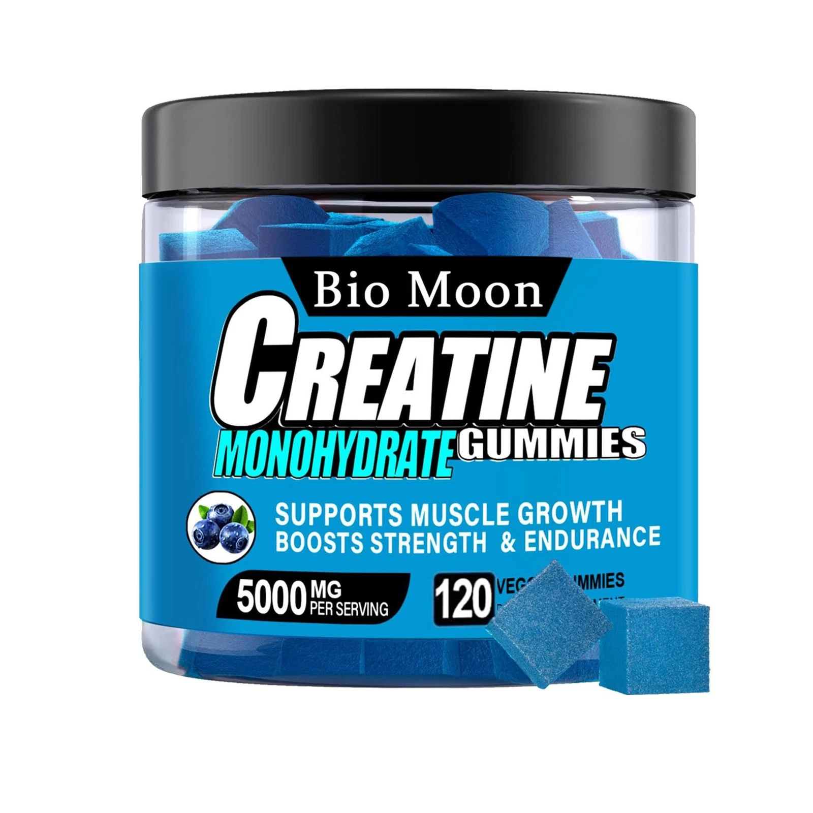 Bio Moon Creatine Monohydrate Gummies 5000mg for Men & Women Chewables Creati...