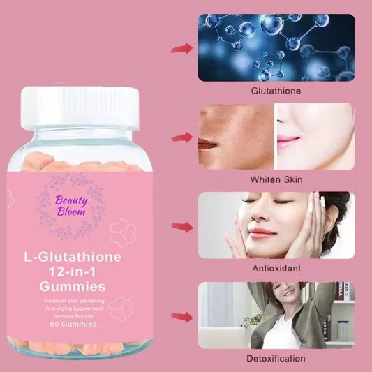 Beauty Bloom L-Glutathione 12-in-1 Gummies- Premium Skin Care 3 Bottles