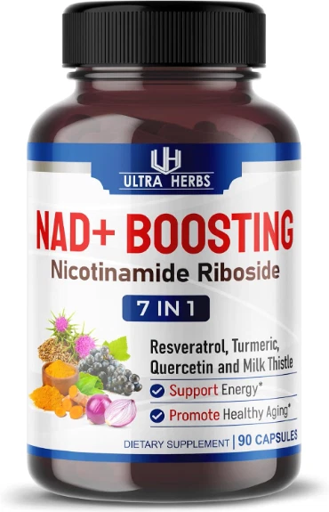 NAD+ Boosting Supplement w/ Resveratrol Quercetin Milk Thistle Vitamin C