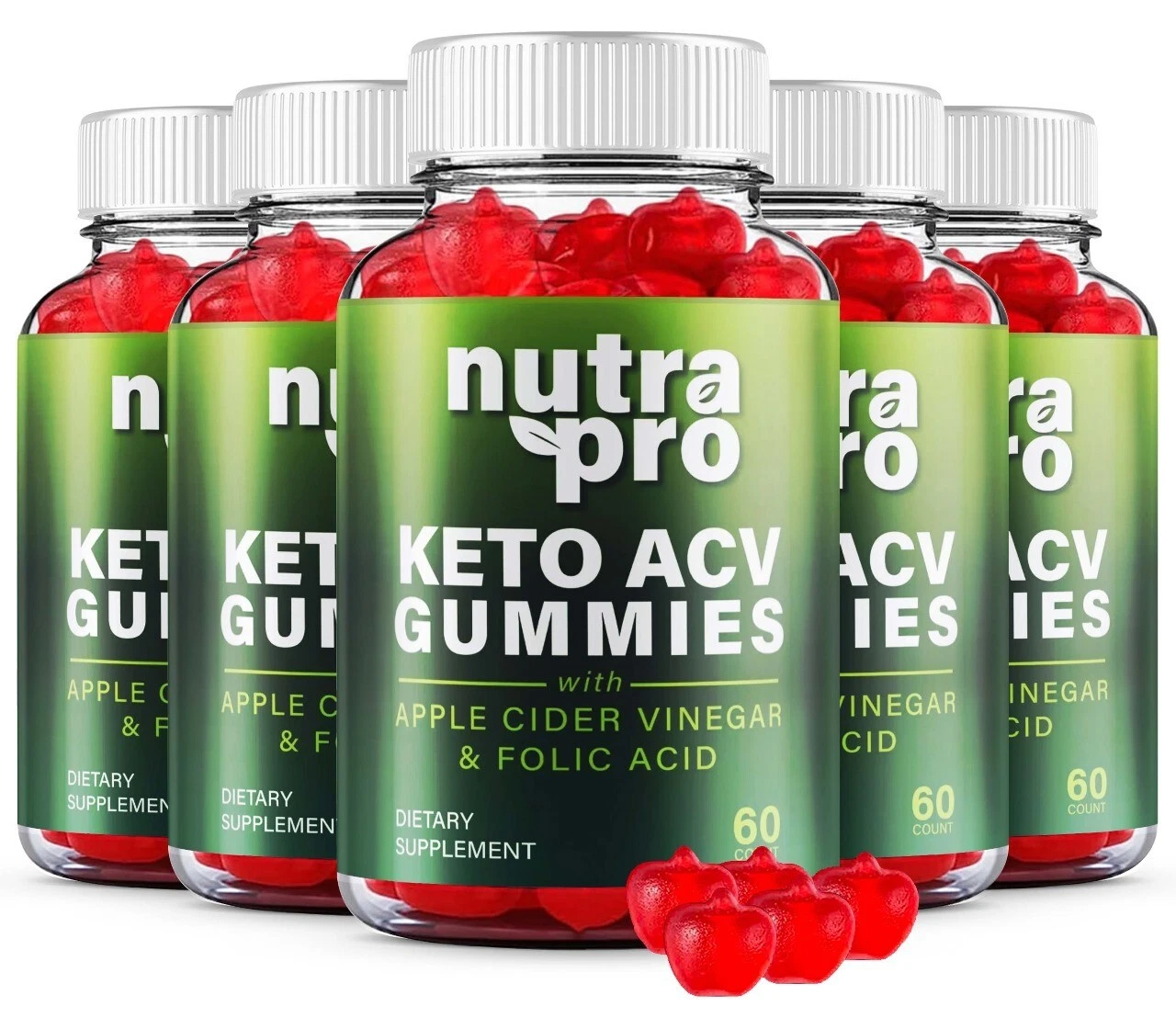 Nutra Pro Keto ACV Gummies, Max Strength Premium Formula, NutraPro ACV (5 Pack)