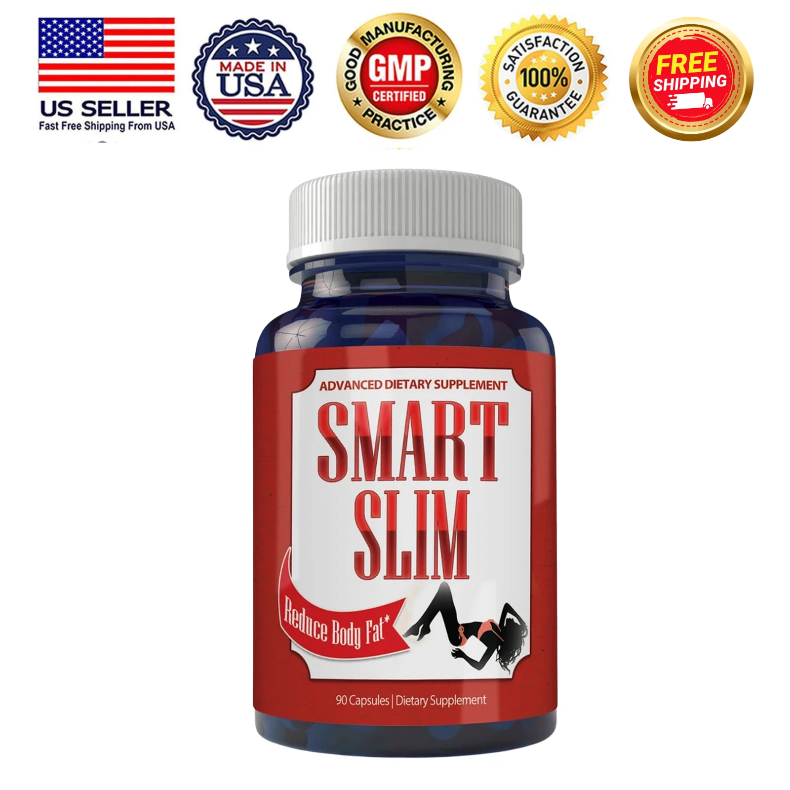 Smart Slim Diet Pills Body Fat Burner Natural Weight Loss Cleanse 90 Capsules