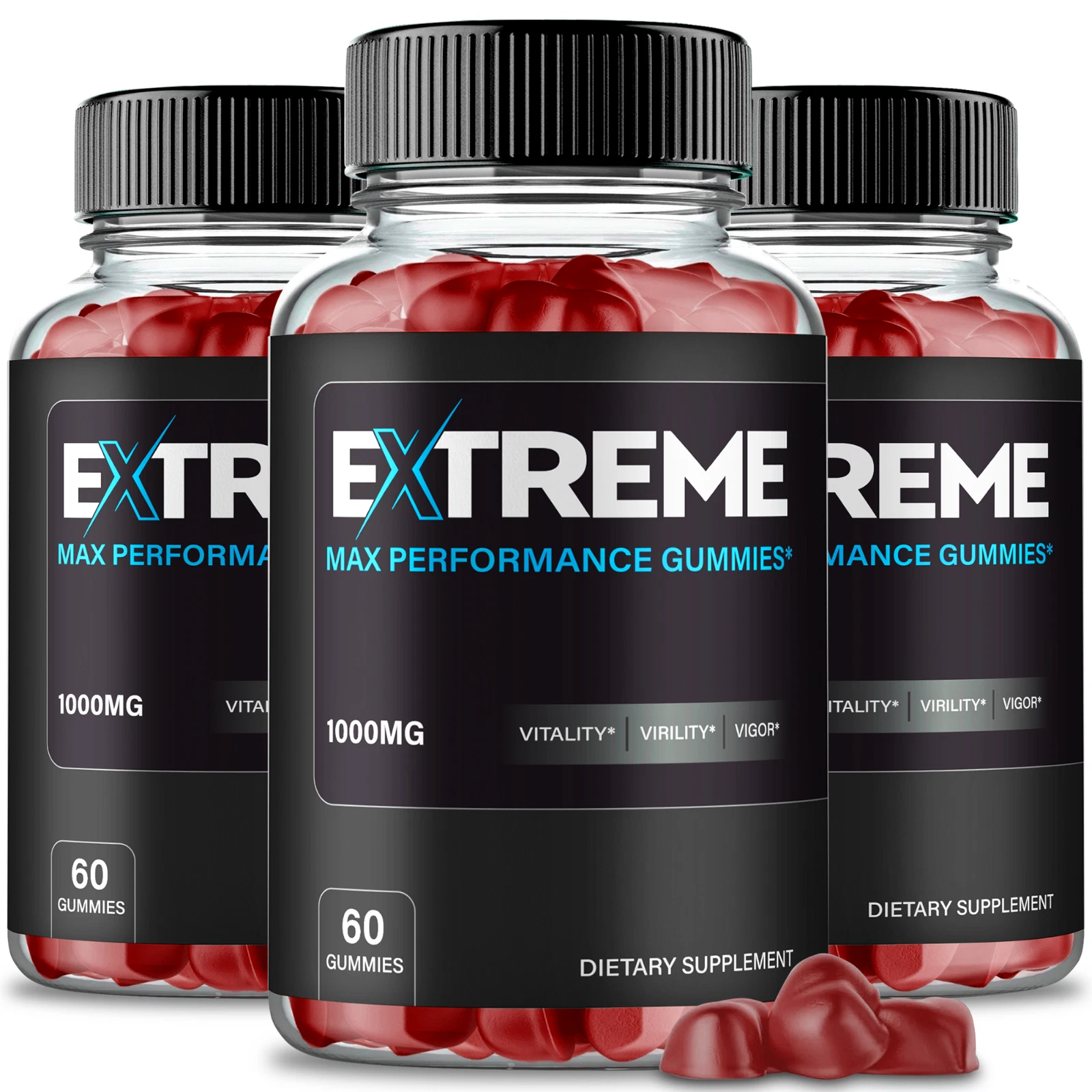 (3 Pack) Extreme Max Performance Male Gummies ExtremeMax Men Supplement Gummy