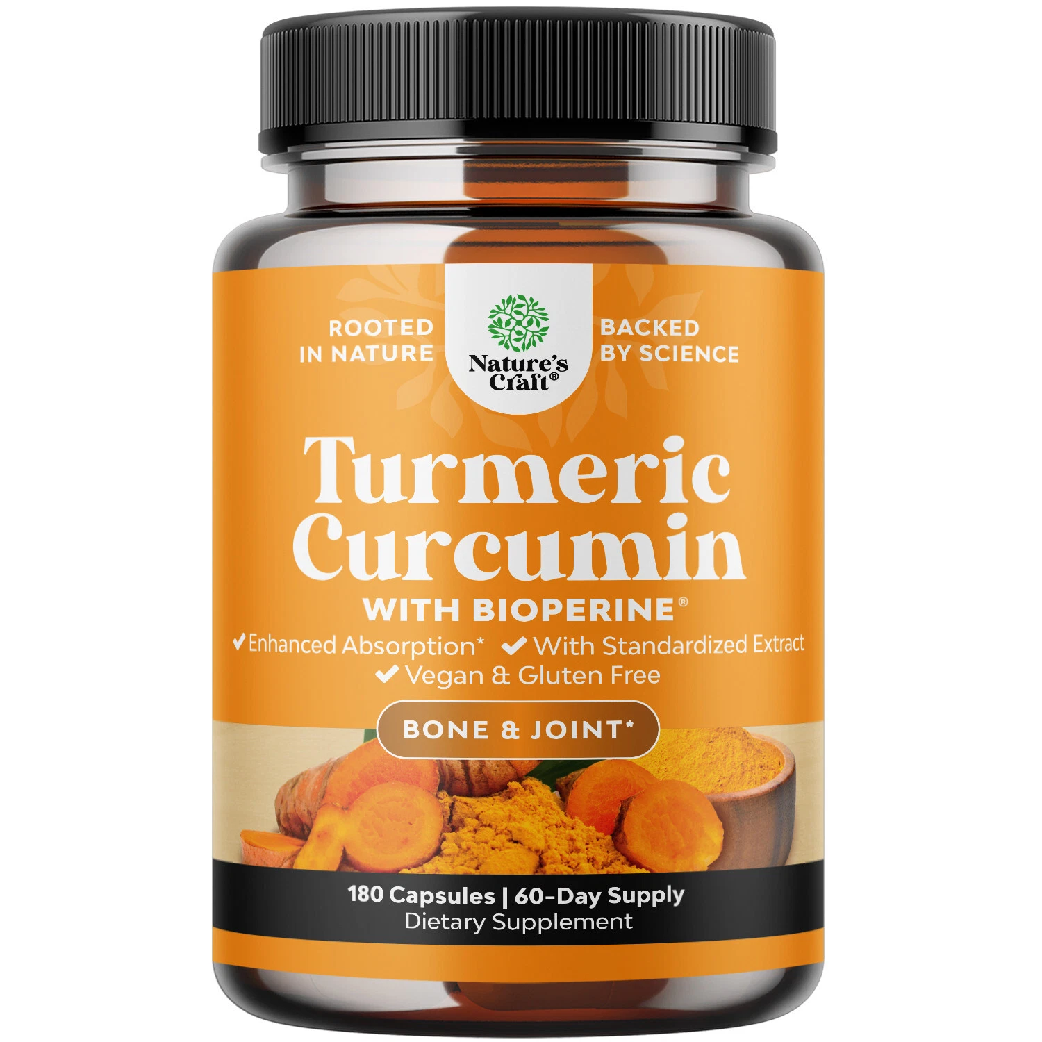 Turmeric Curcumin with Black Pepper Extract - Joint Health Supplement 180ct
