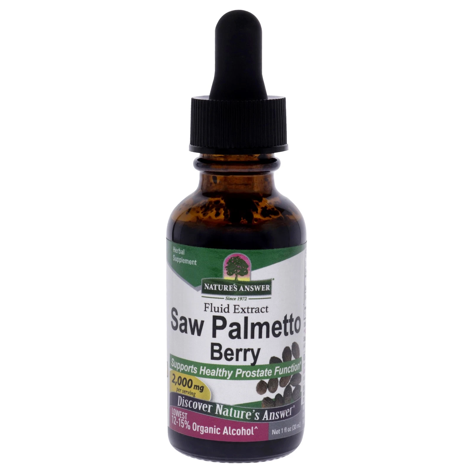 Saw Palmetto Berry - 2000mg by Natures Answer for Men - 1 oz Dietary Supplement