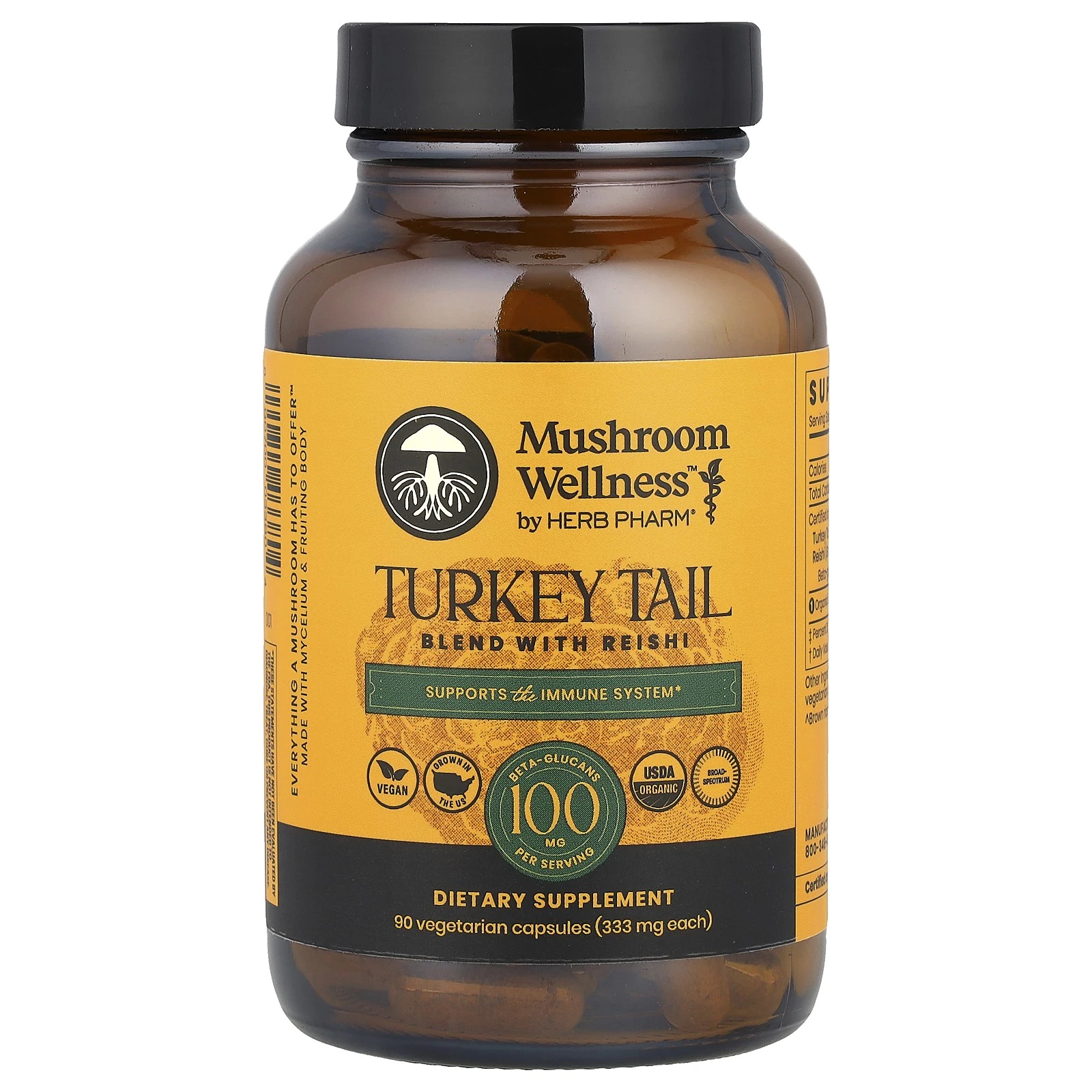 Mushroom Wellness™, Turkey Tail Blend With Reishi, 90 Vegetarian Capsules